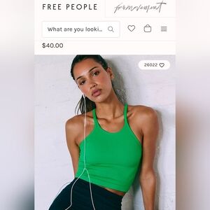 Green Ribbed Tank Top